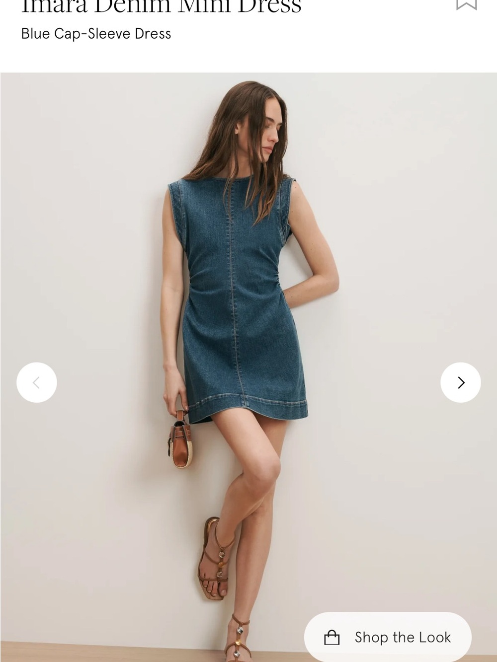 VERONICA BEARD Denim Cap-Sleeve Mini Dress - Blue